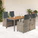 9 Piece Garden Dining Set With Cushions Poly Rattan Grey