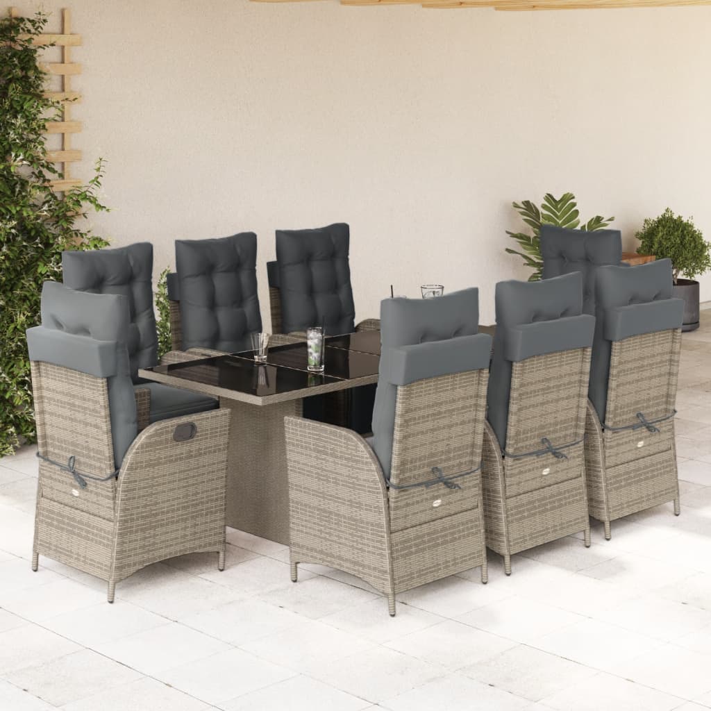 7 Piece Garden Dining Set With Cushions Poly Rattan