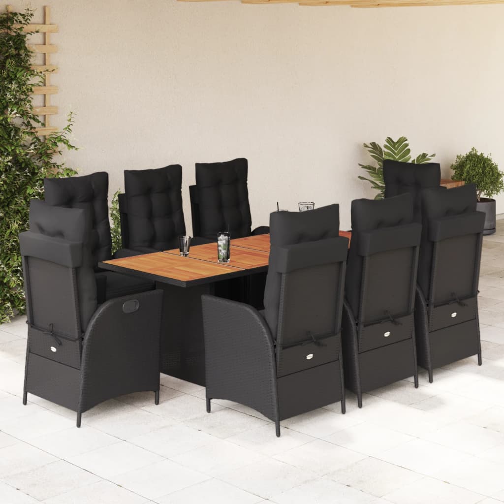 7 Piece Garden Dining Set With Cushions Poly Rattan