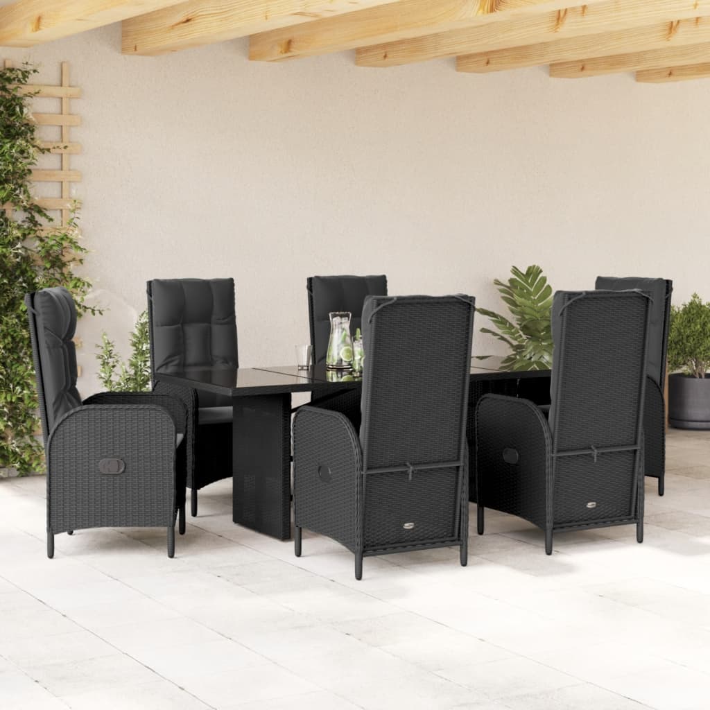 9 Piece Garden Dining Set With Cushions Poly Rattan