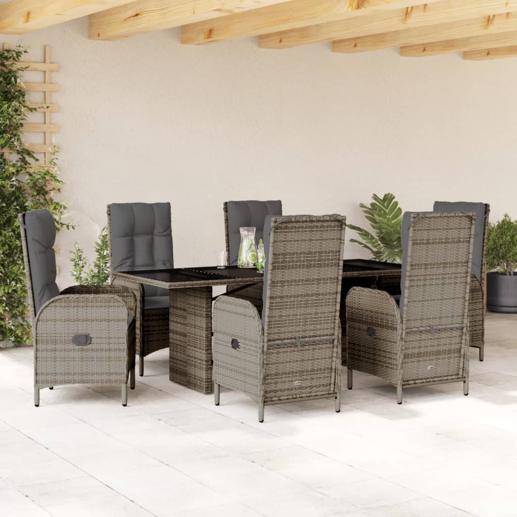 9 Piece Garden Dining Set With Cushions Poly Rattan