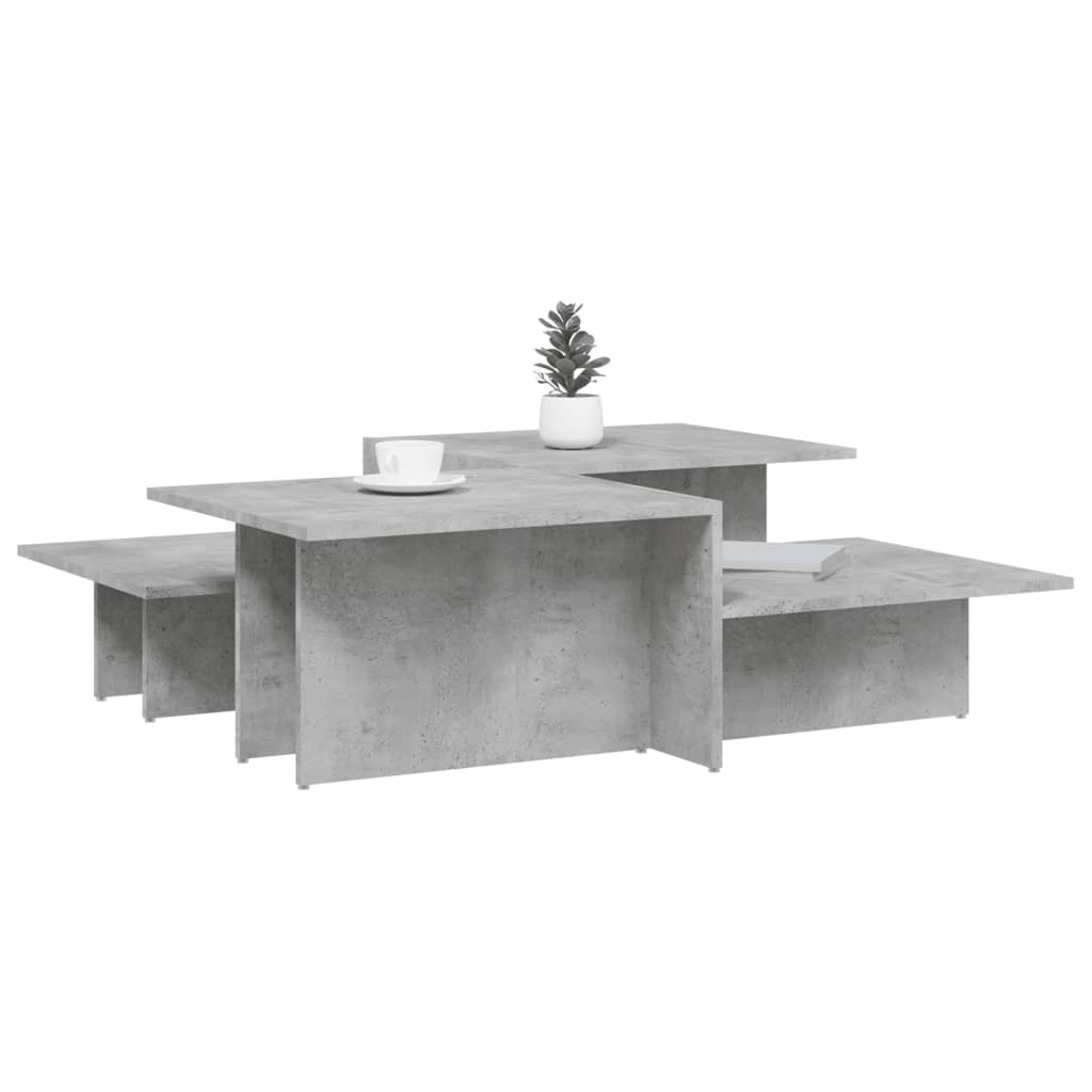 Coffee Tables 2 pcs Concrete Grey Engineered Wood