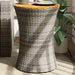 Garden Side Table Drum Shape Poly Rattan And Solid Wood