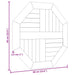 Table Top 60x60x2.5 cm Octagonal Solid Wood Teak