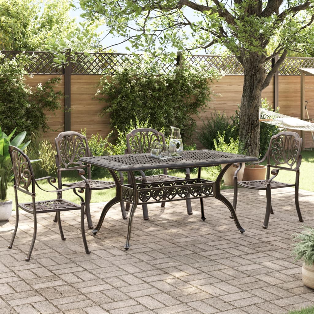 7 Piece Garden Dining Set Cast Aluminium