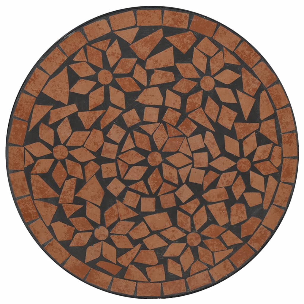 Mosaic Bistro Table Terracotta Ø50x70 cm Ceramic