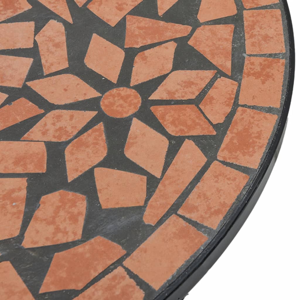 Mosaic Bistro Table Terracotta Ø50x70 cm Ceramic
