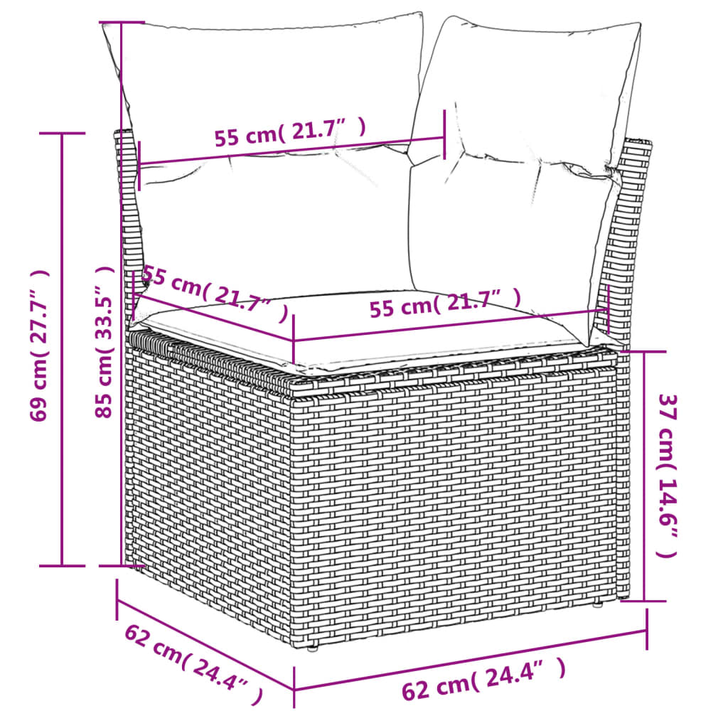 12 Piece Garden Sofa Set With Cushions Poly Rattan