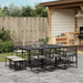 17 Piece Garden Dining Set With Cushions Black Poly Rattan