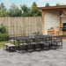 17 Piece Garden Dining Set With Cushions Black Poly Rattan