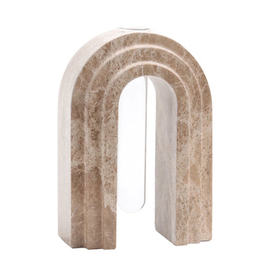 Showcasing Bovena Marble Arch Vase - Light Coffee AC10698-KM Vase by Calibre Furniturs