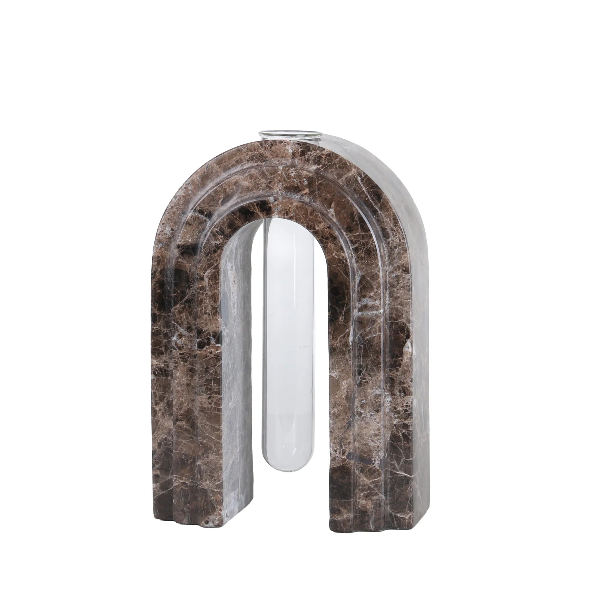 Temivela Marble  Arch Vase - Dark Coffee