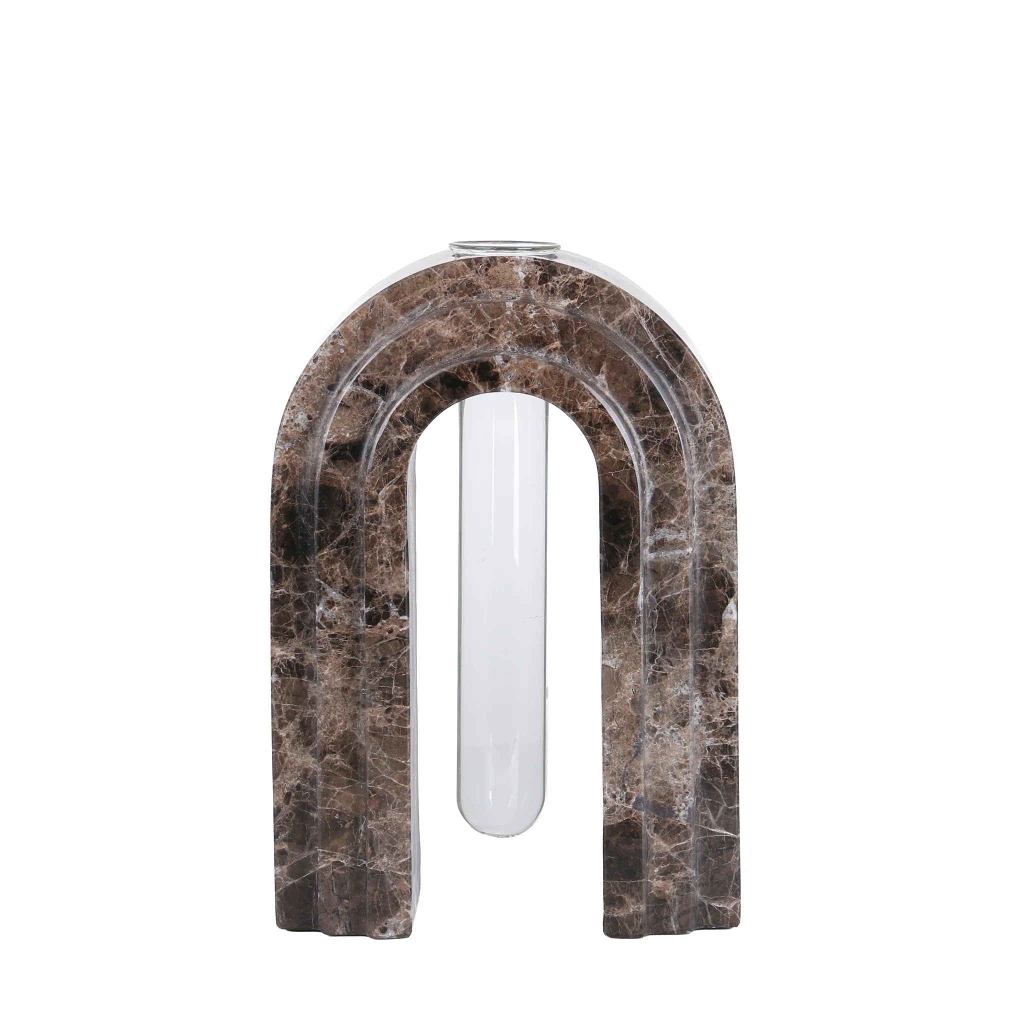 Temivela Marble  Arch Vase - Dark Coffee