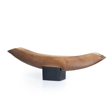 Showcasing Nesila Decorative Boat Vase - Brown AC10699-KM Vase by Calibre Furniturs