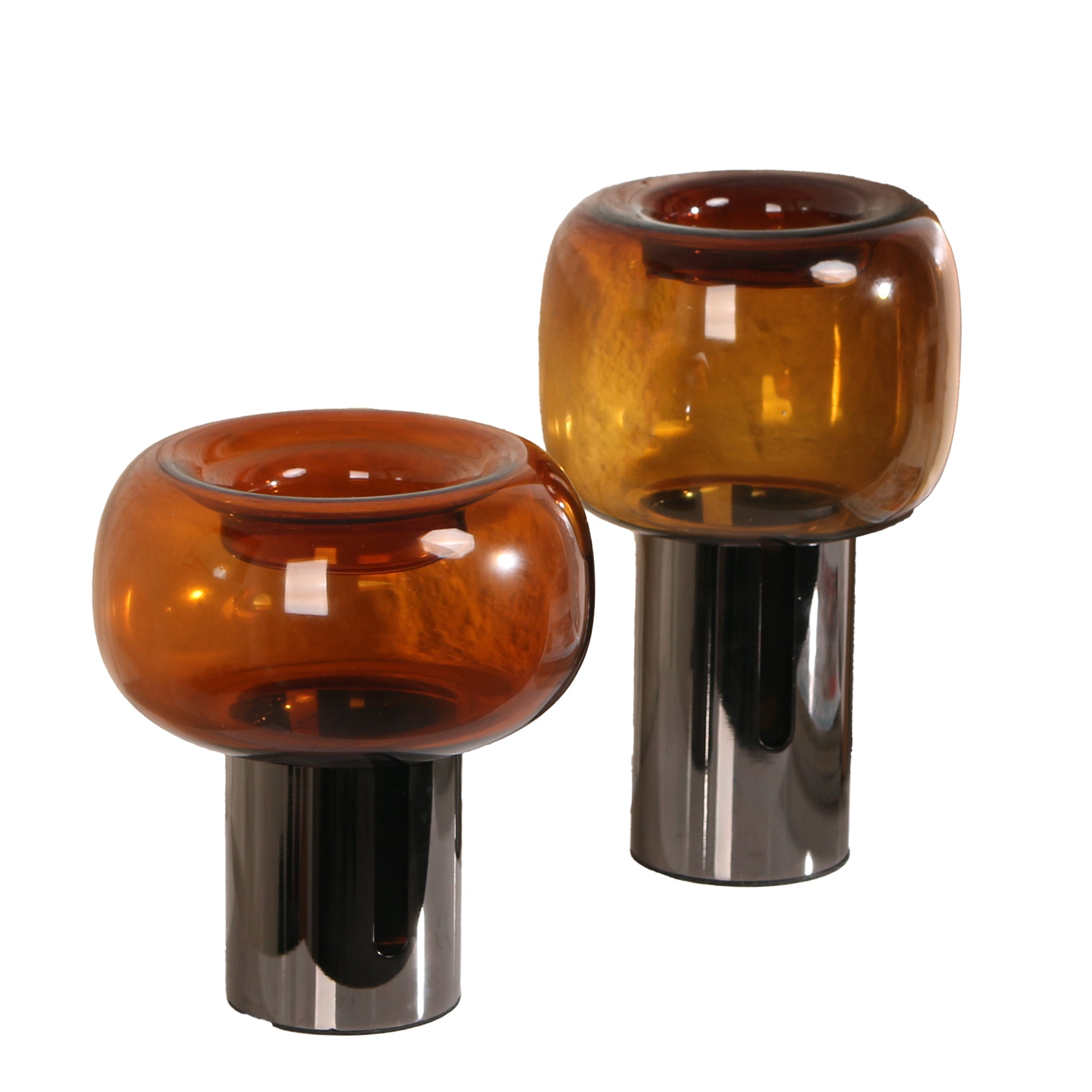 Amber Small Glass Vase - Brown - image 8