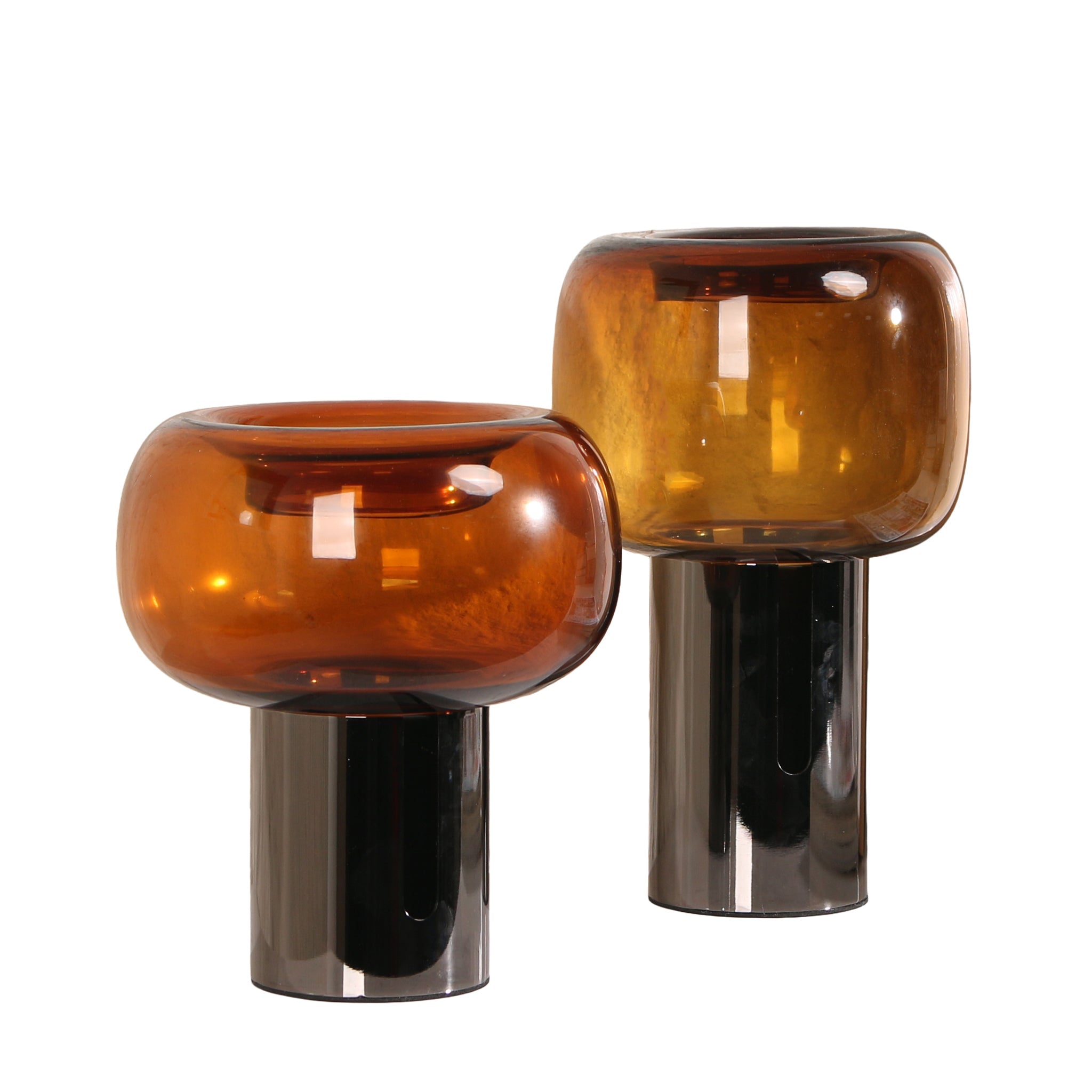 Amber Small Glass Vase - Brown - image 6