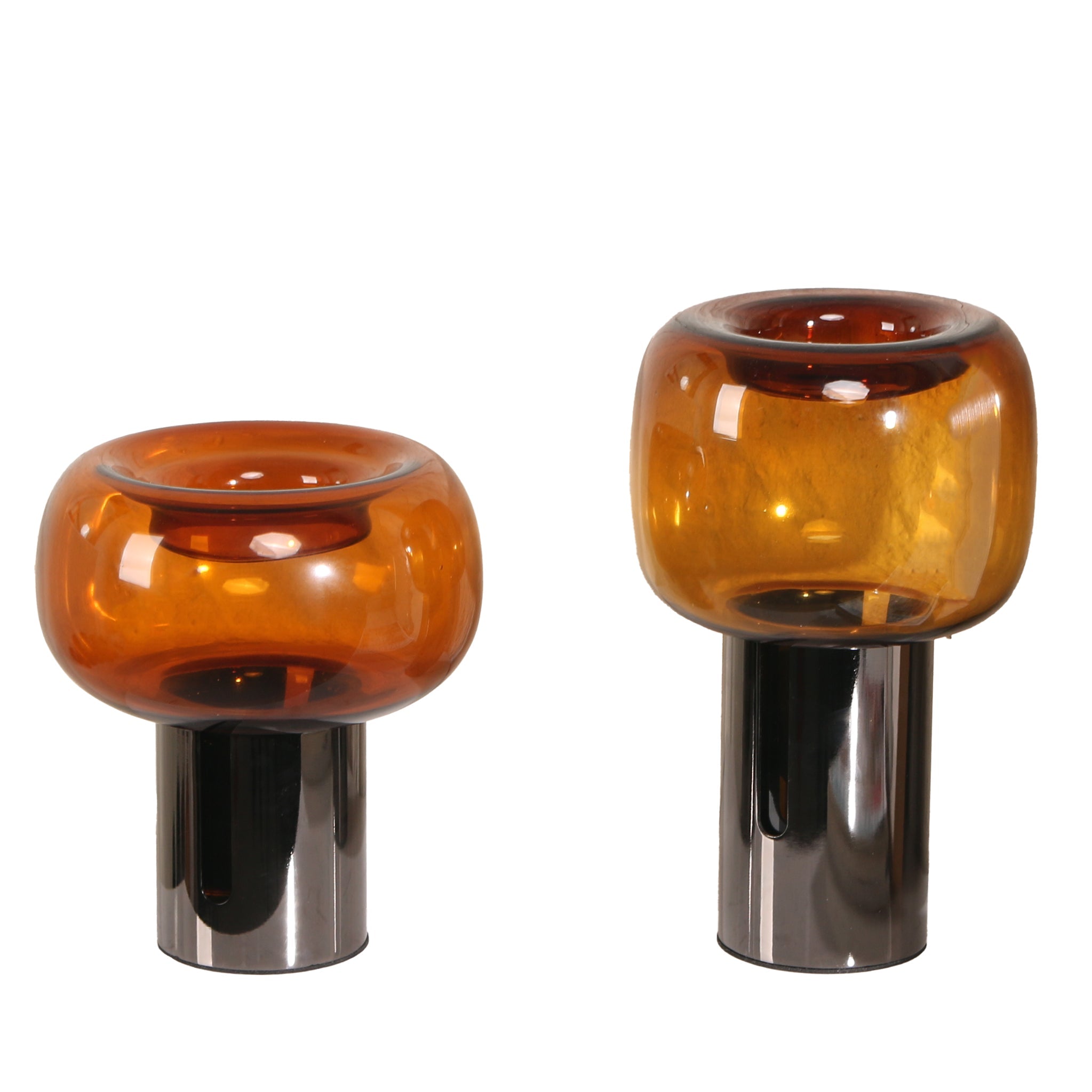 Amber Small Glass Vase - Brown - image 7
