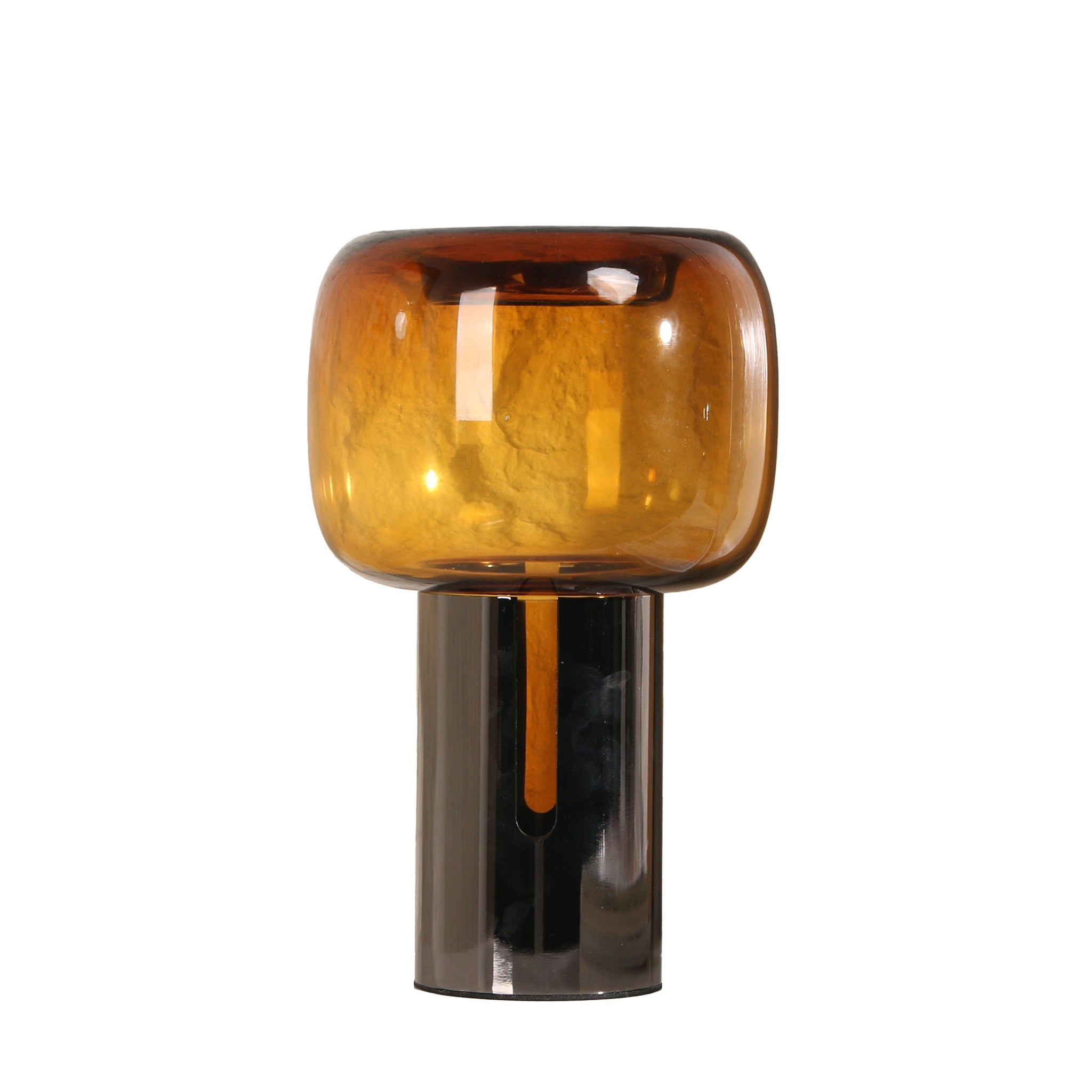 Amber Small Glass Vase - Brown - image 4