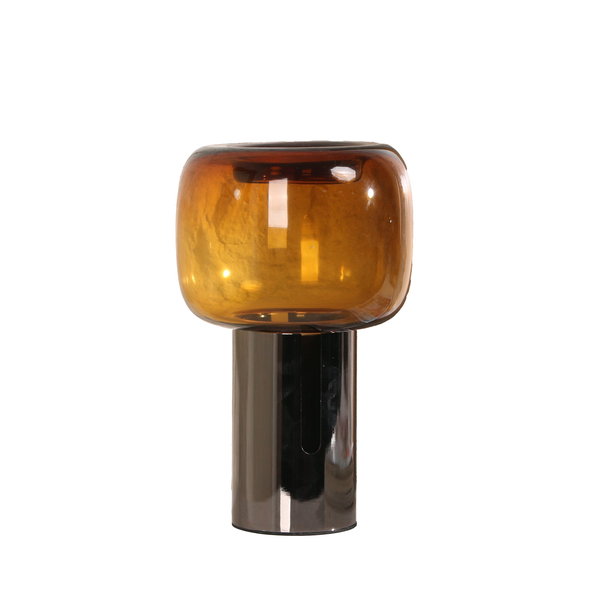 Amber Small Glass Vase - Brown - image 2