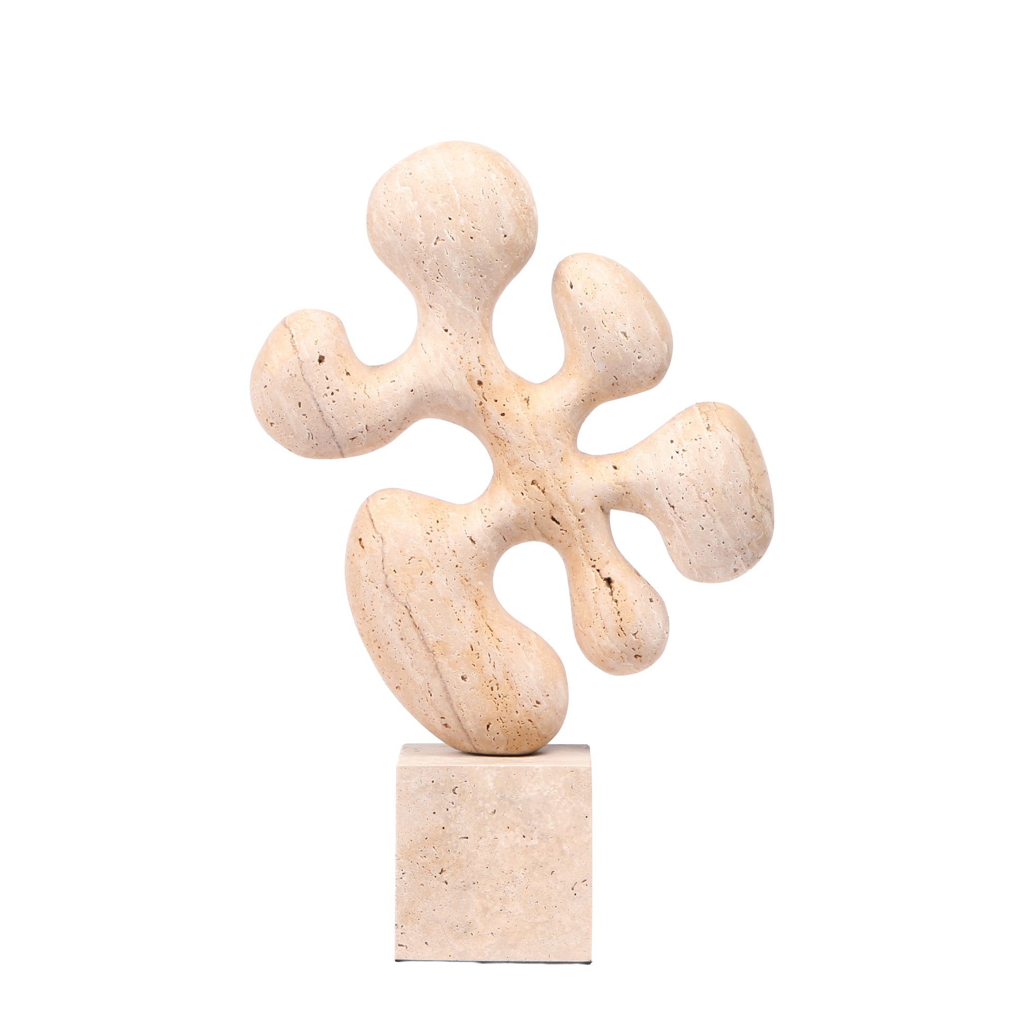 CAC10705-KM Geometric  Marble Sculpture - Beige