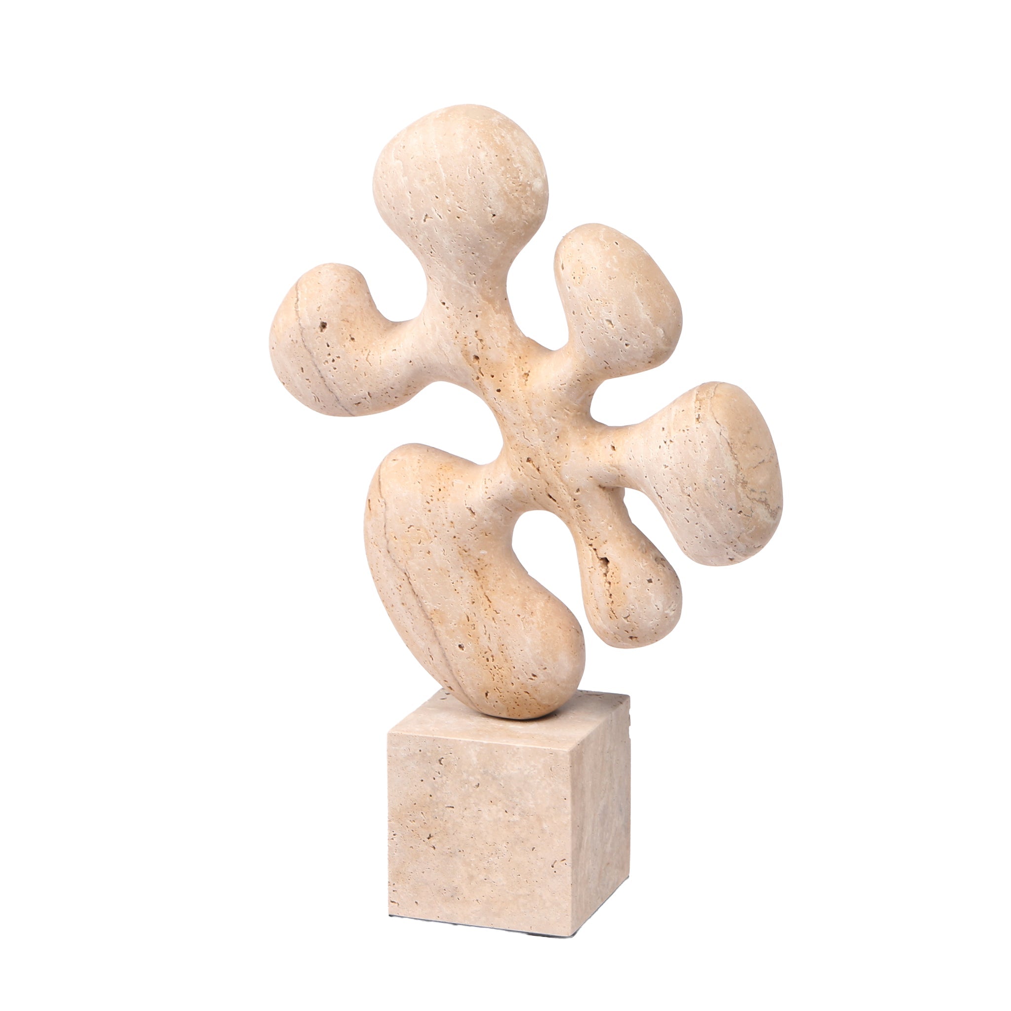 CAC10705-KM Geometric  Marble Sculpture - Beige