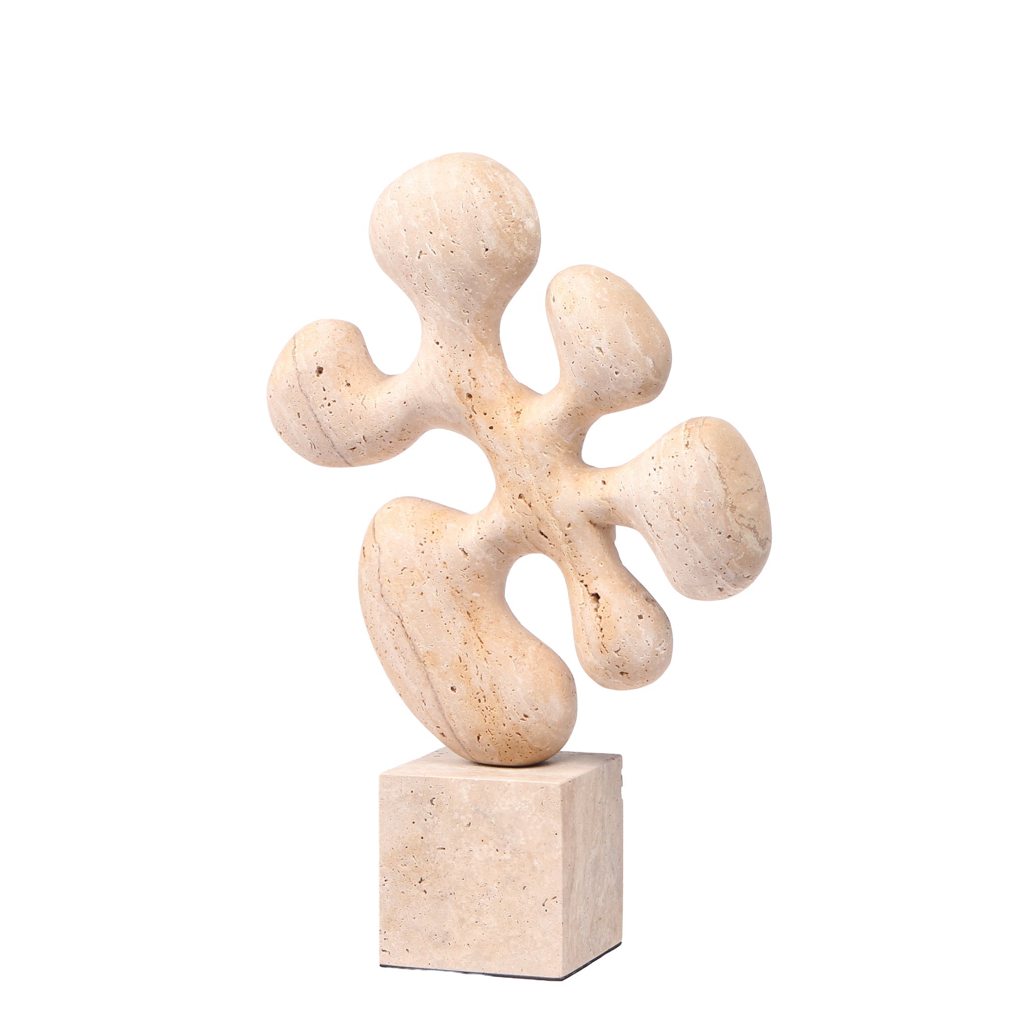 CAC10705-KM Geometric  Marble Sculpture - Beige