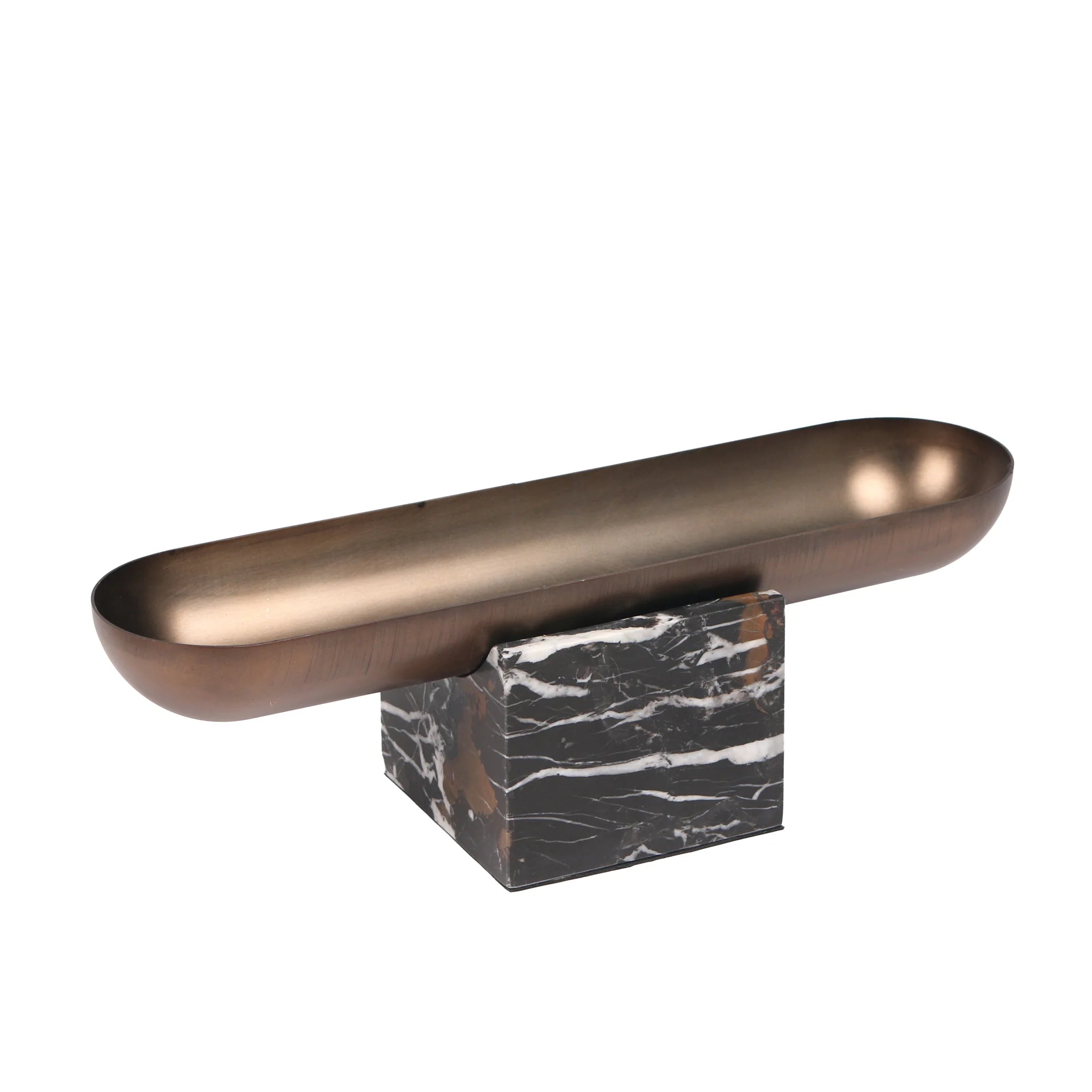 Showcasing Kovesena Marble Base Steel Tray - Brown AC10713-KM  by Calibre Furniturs