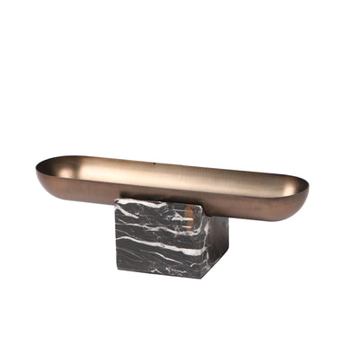 Showcasing Kovesena Marble Base Steel Tray - Brown AC10713-KM  by Calibre Furniturs