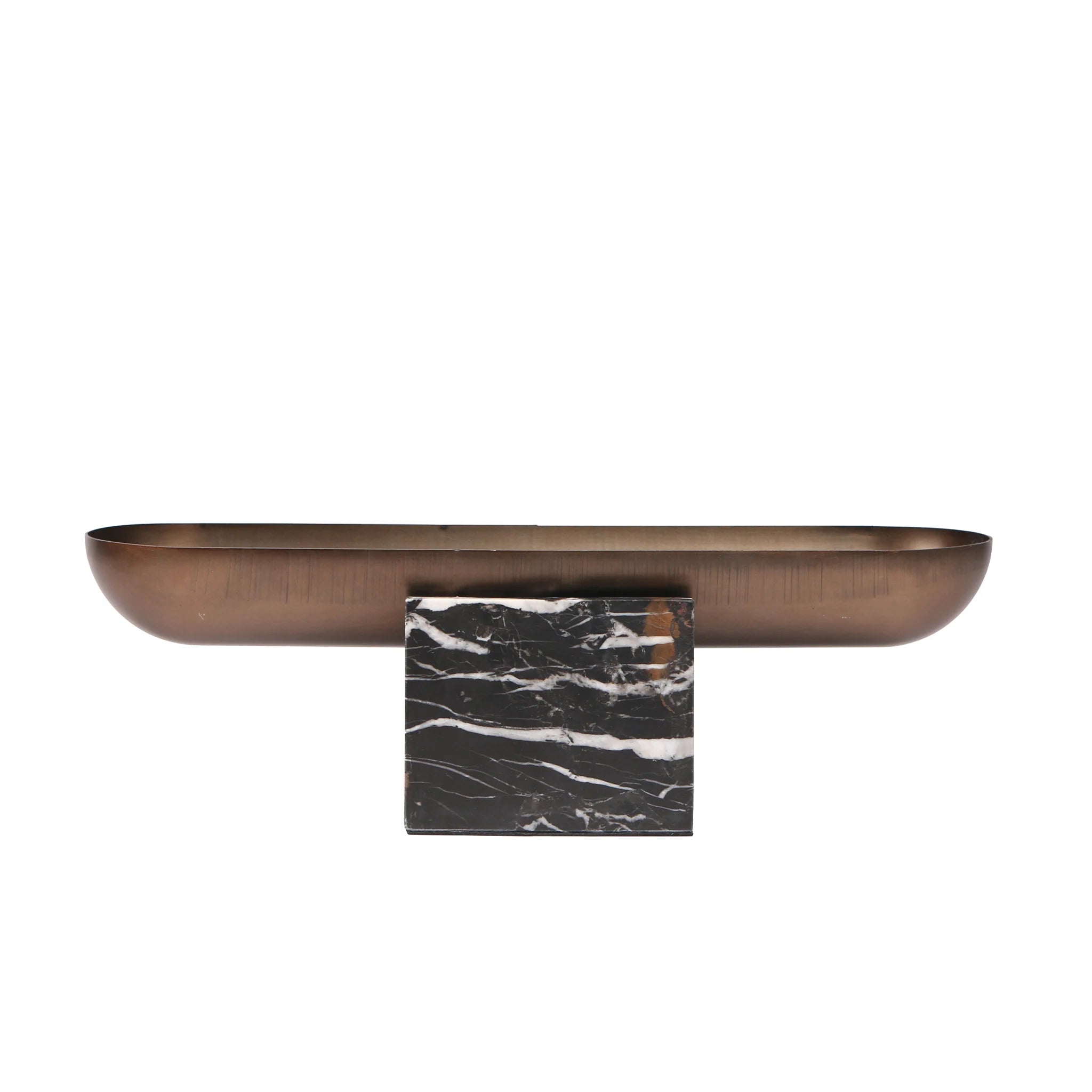 Kovesena Marble Base Steel Tray - Brown