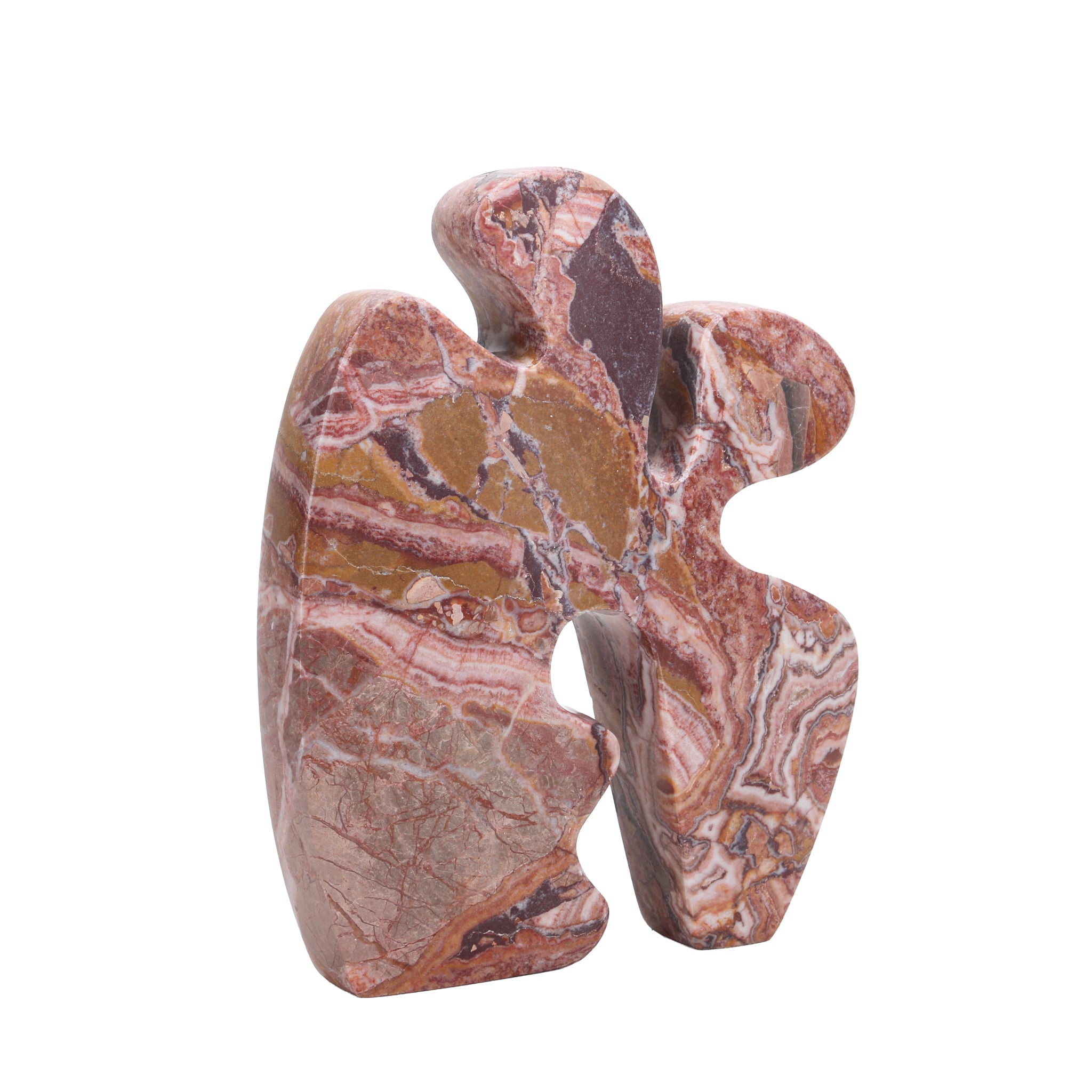 Carved Marble Accent Sculpture - Red Ochre