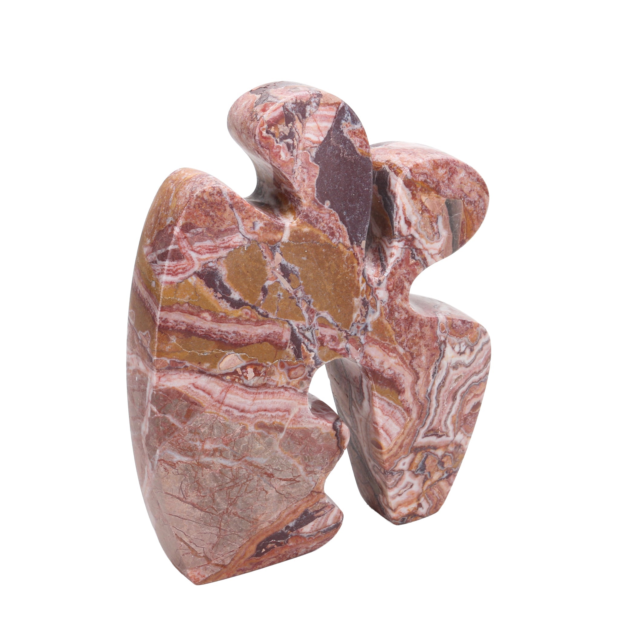 Carved Marble Accent Sculpture - Red Ochre