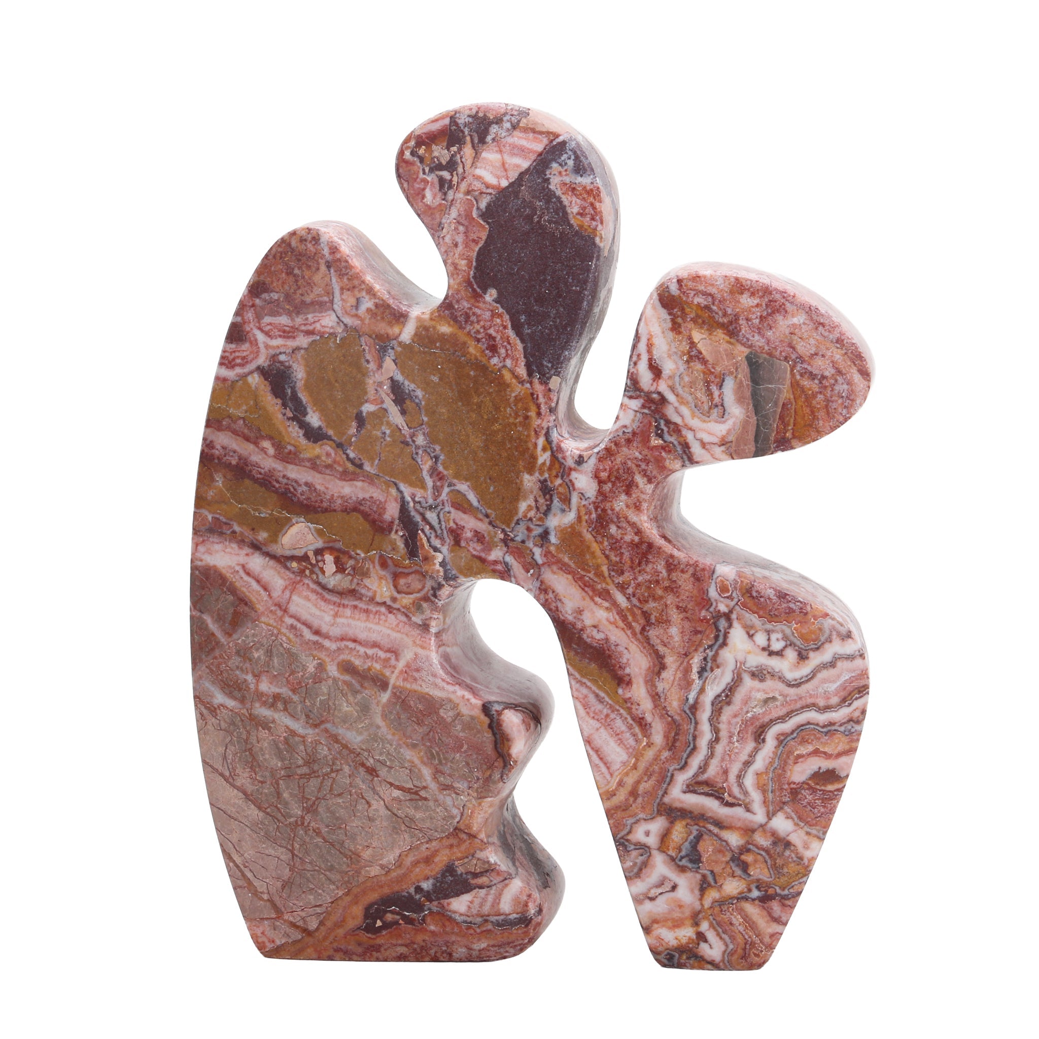 Carved Marble Accent Sculpture - Red Ochre