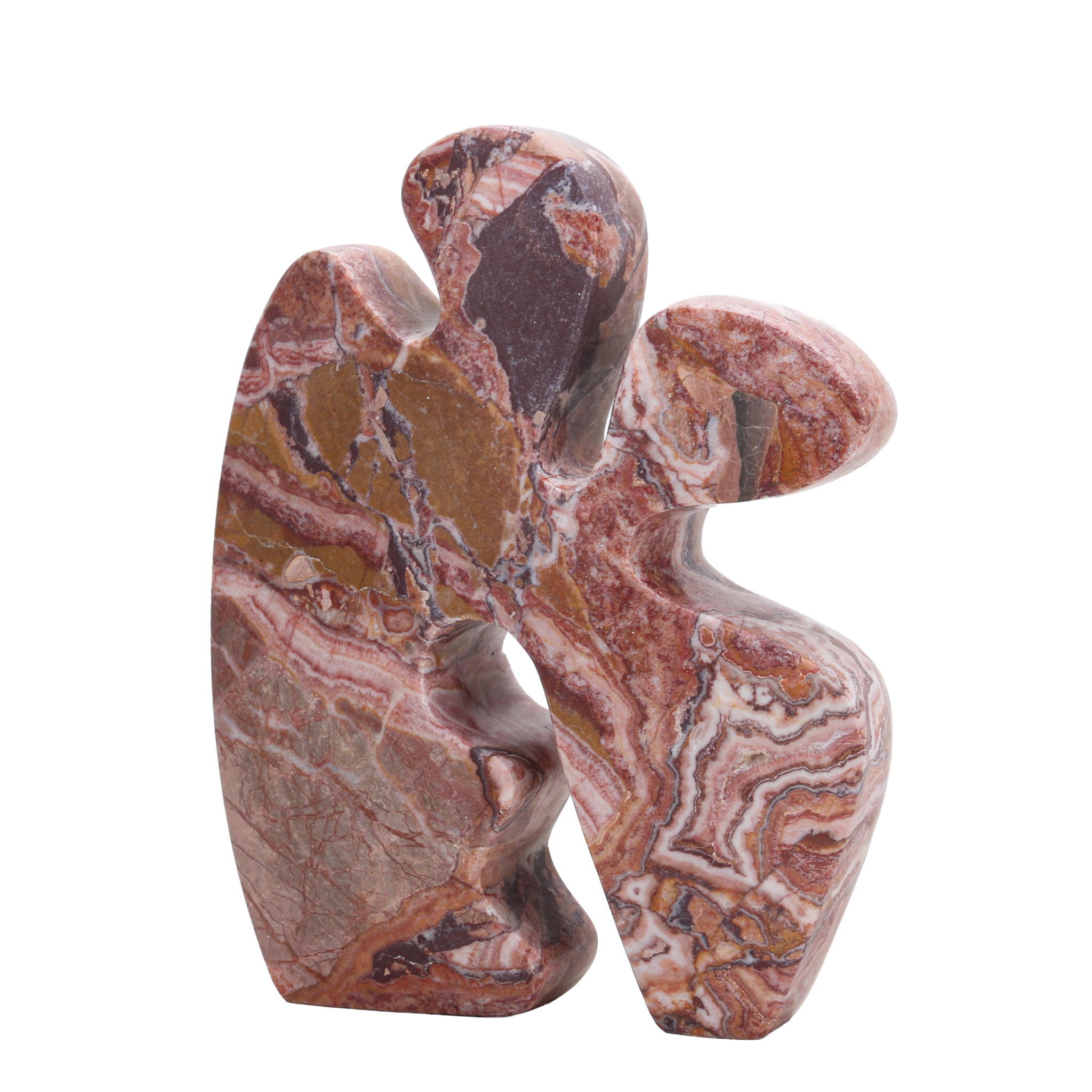 Carved Marble Accent Sculpture - Red Ochre