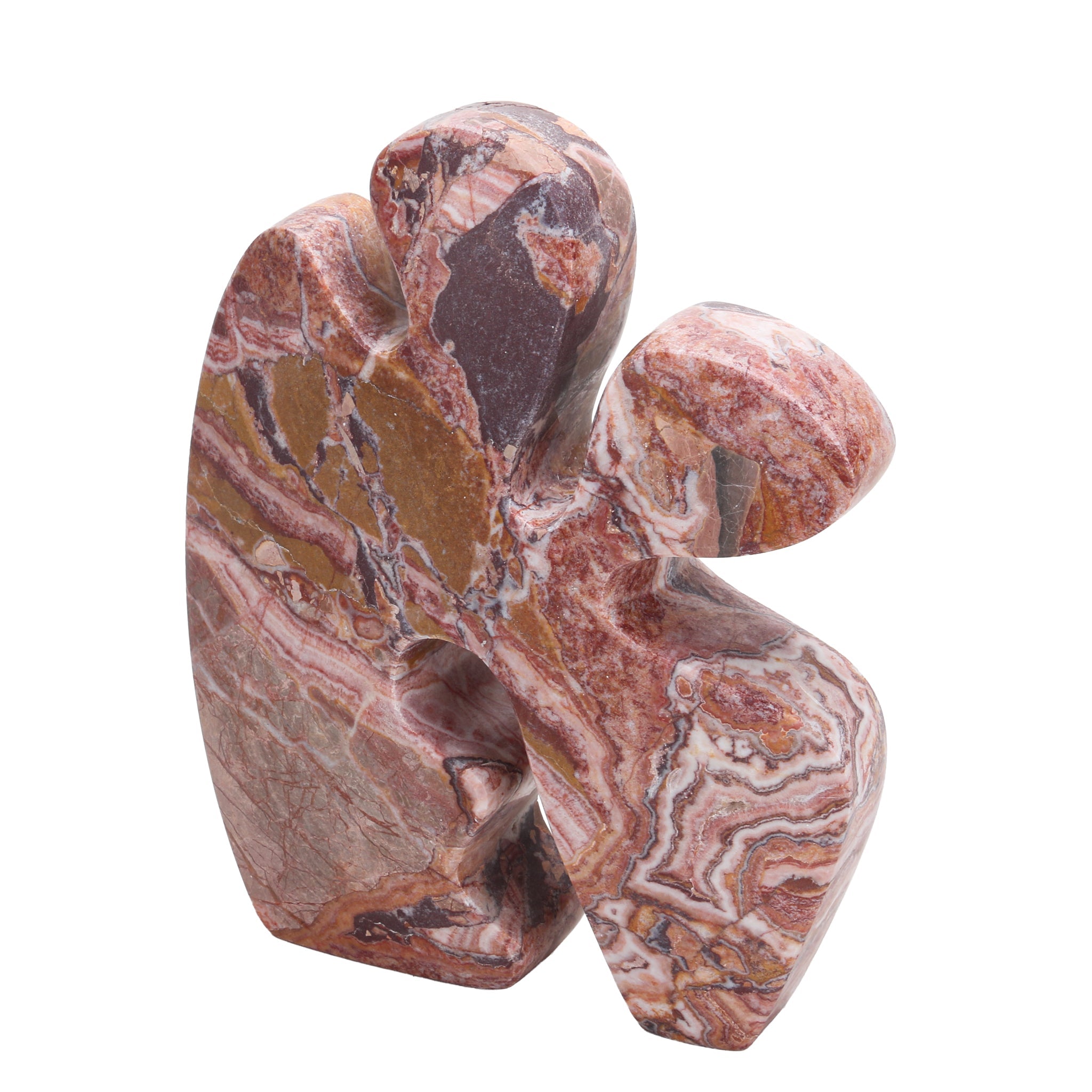 CAC10727-KM Carved Marble Accent Sculpture - Red Ochre
