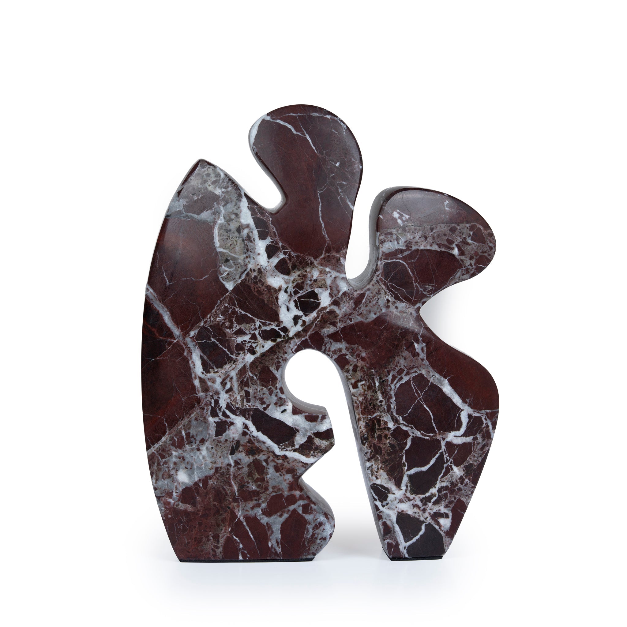 CAC10716-KM Carved Marble Accent Sculpture - Dark Red Ochre