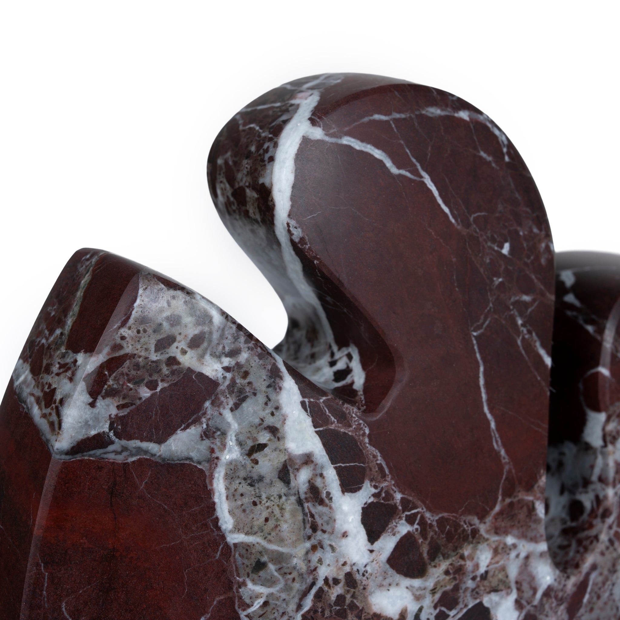CAC10716-KM Carved Marble Accent Sculpture - Dark Red Ochre