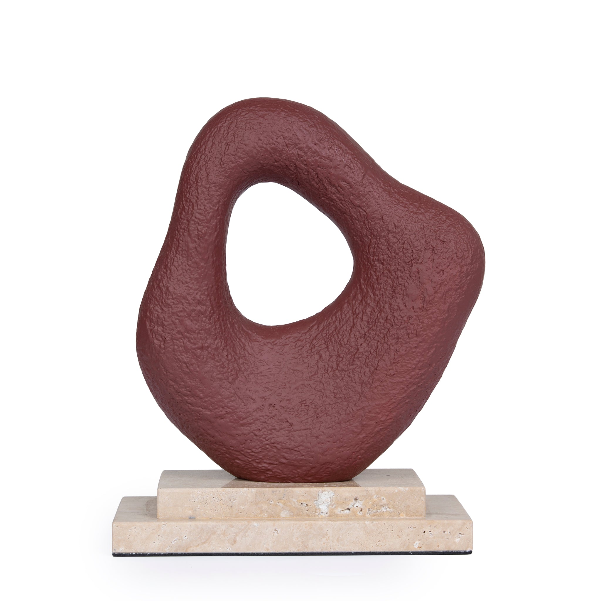 Organic Shape Marble Sculpture - Maroon - image 2