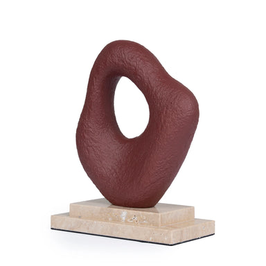Showcasing Selula Organic Shape Marble Sculpture - Maroon AC10719-KM  by Calibre Furniturs