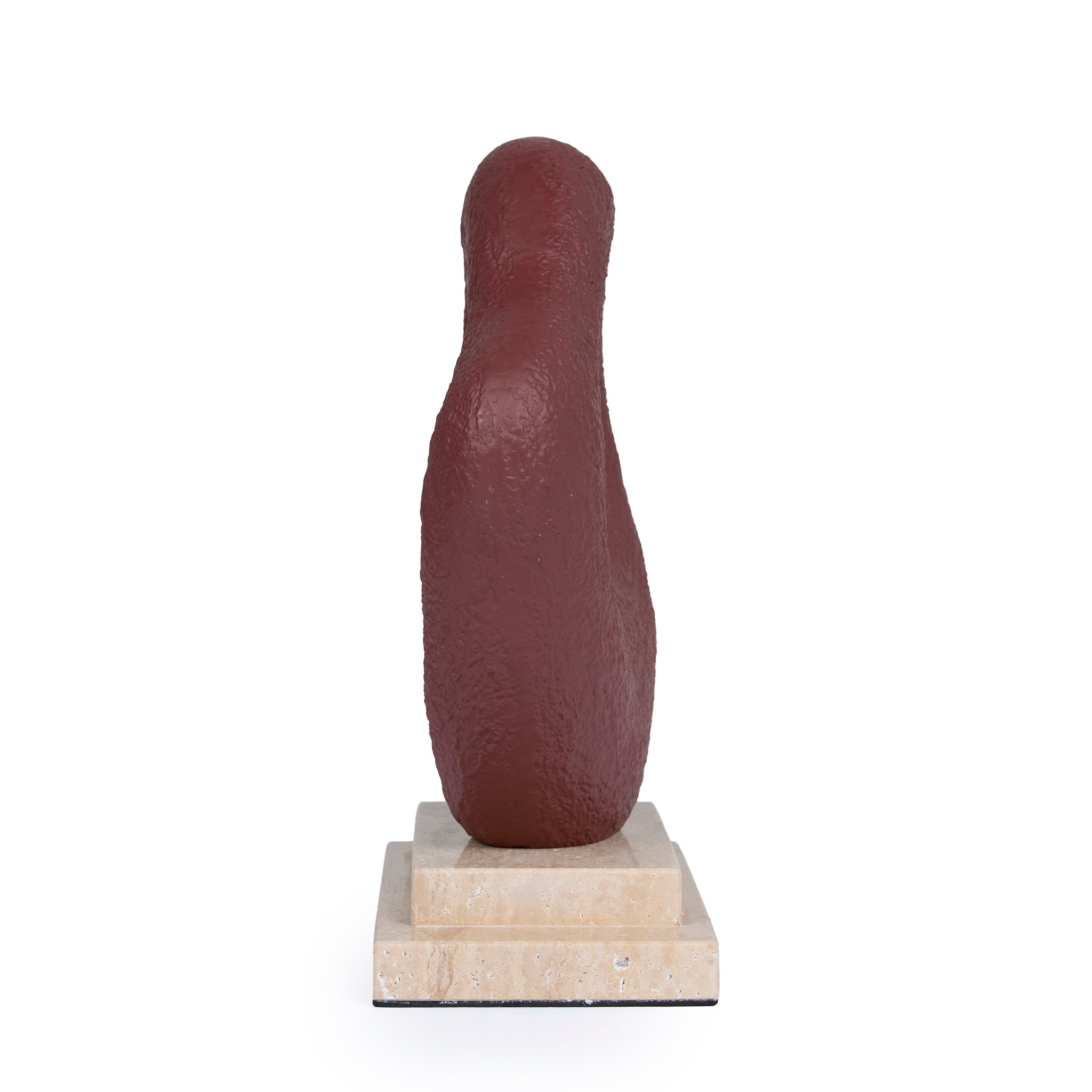 Organic Shape Marble Sculpture - Maroon - image 3