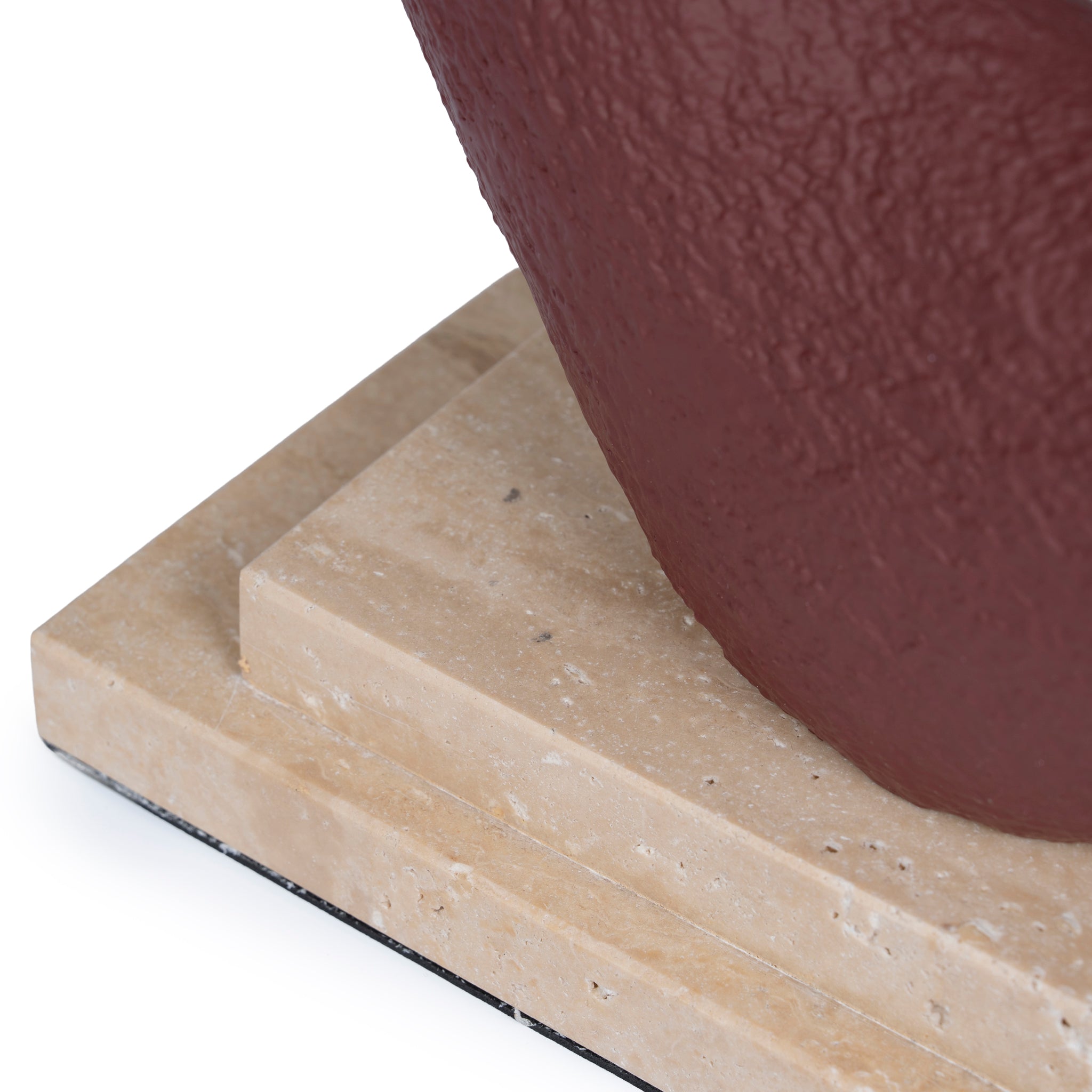 Organic Shape Marble Sculpture - Maroon - image 6