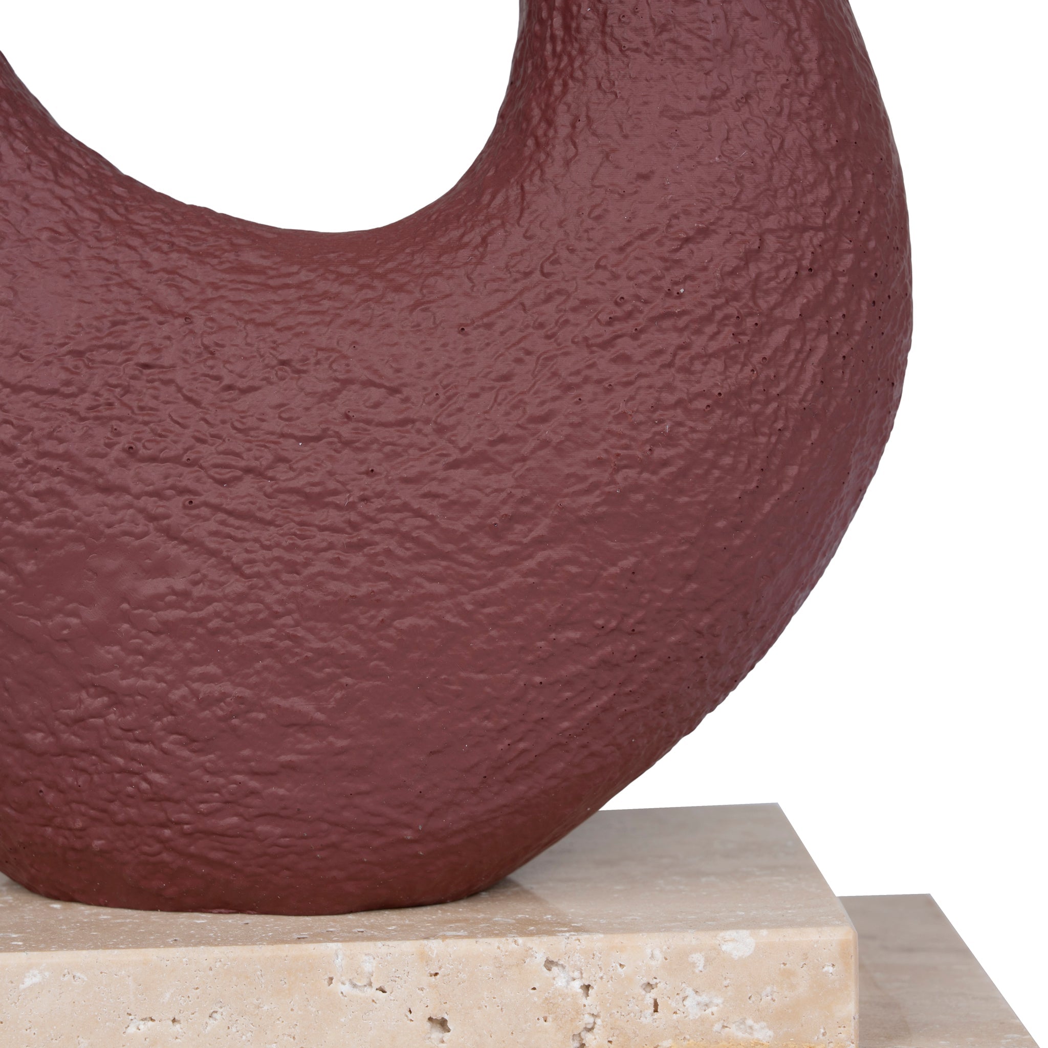 Organic Shape Marble Sculpture - Maroon - image 8