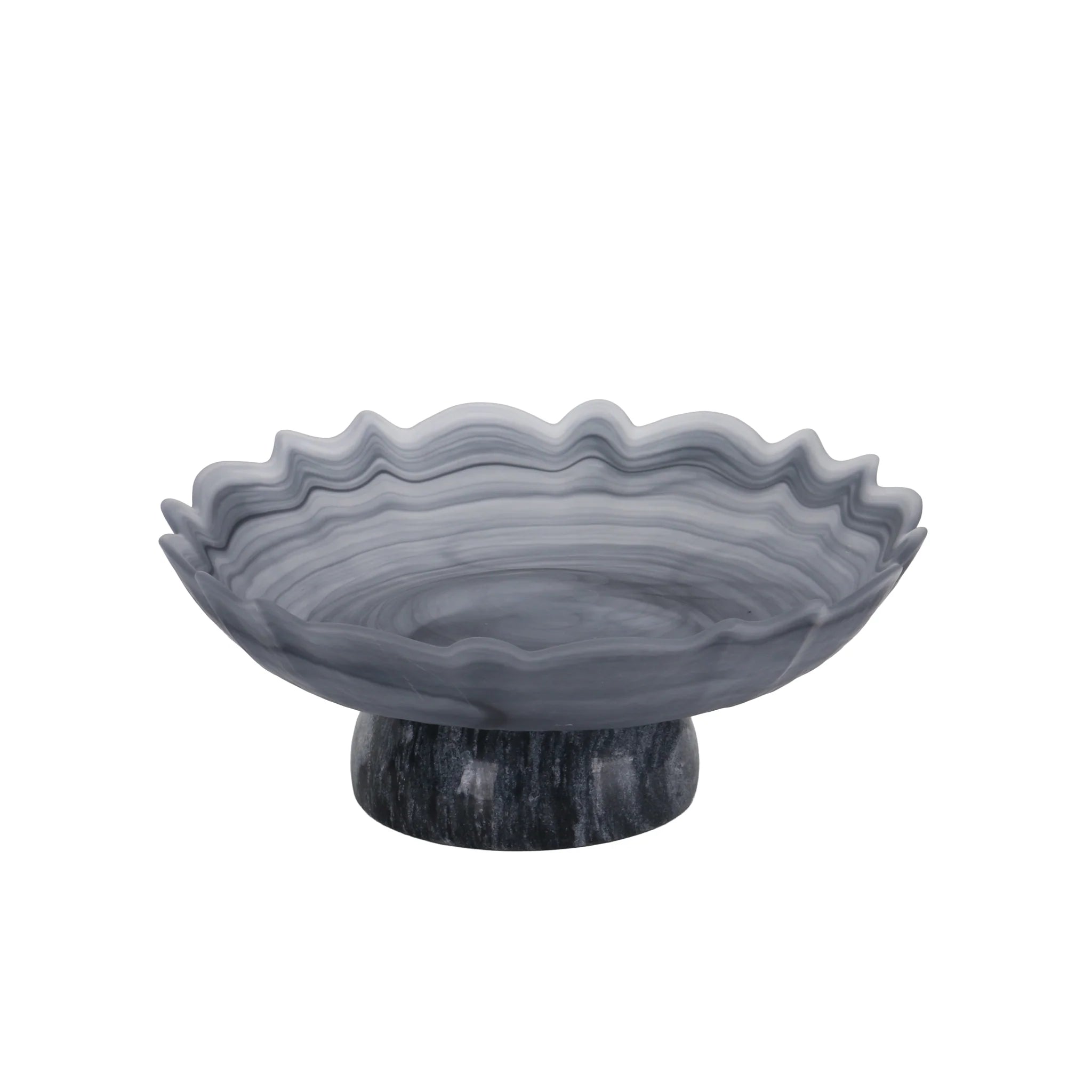 Showcasing Tidivela Lotus Glass Tray - Grey AC10724-KM  by Calibre Furniturs