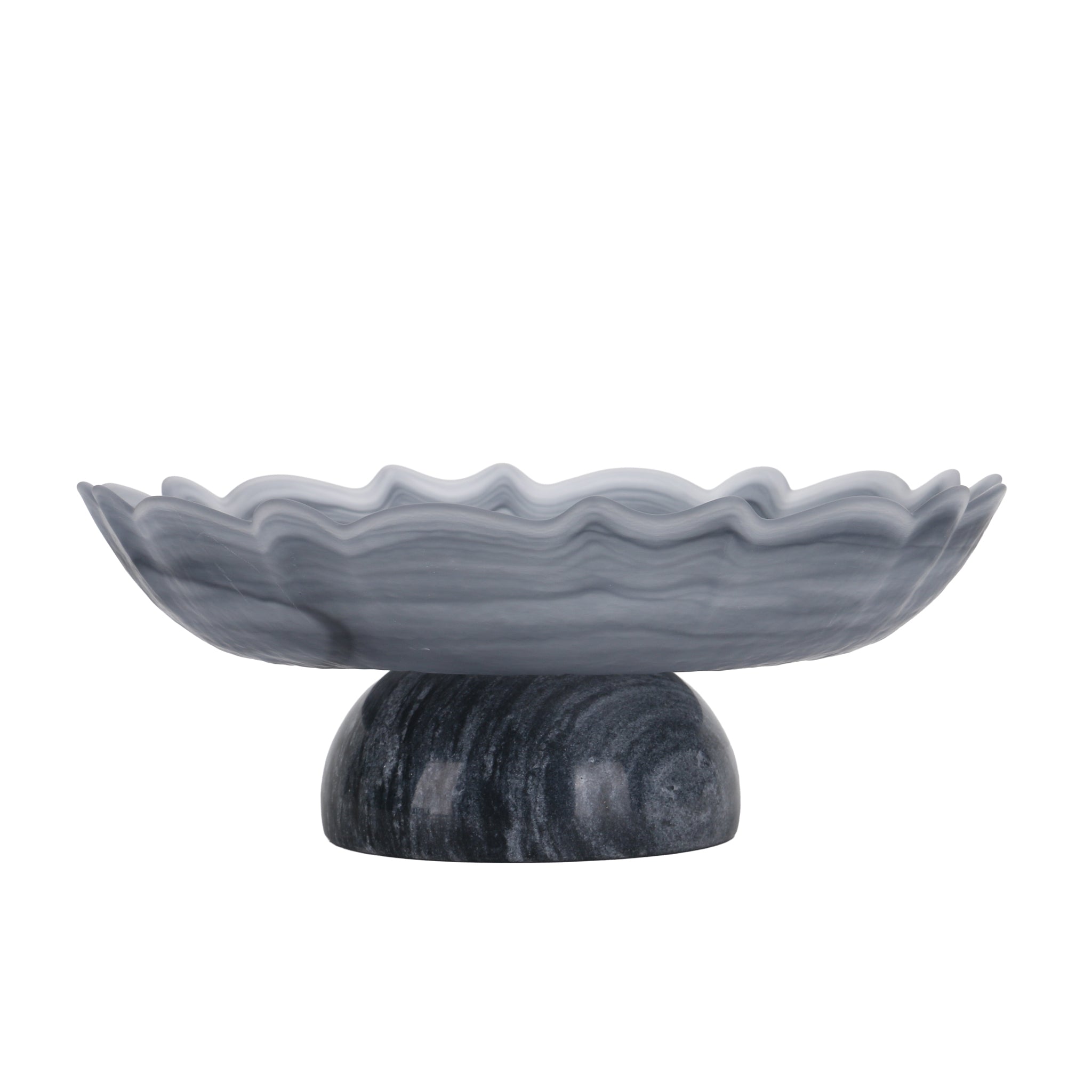 CAC10724-KM Lotus Glass Tray - Grey