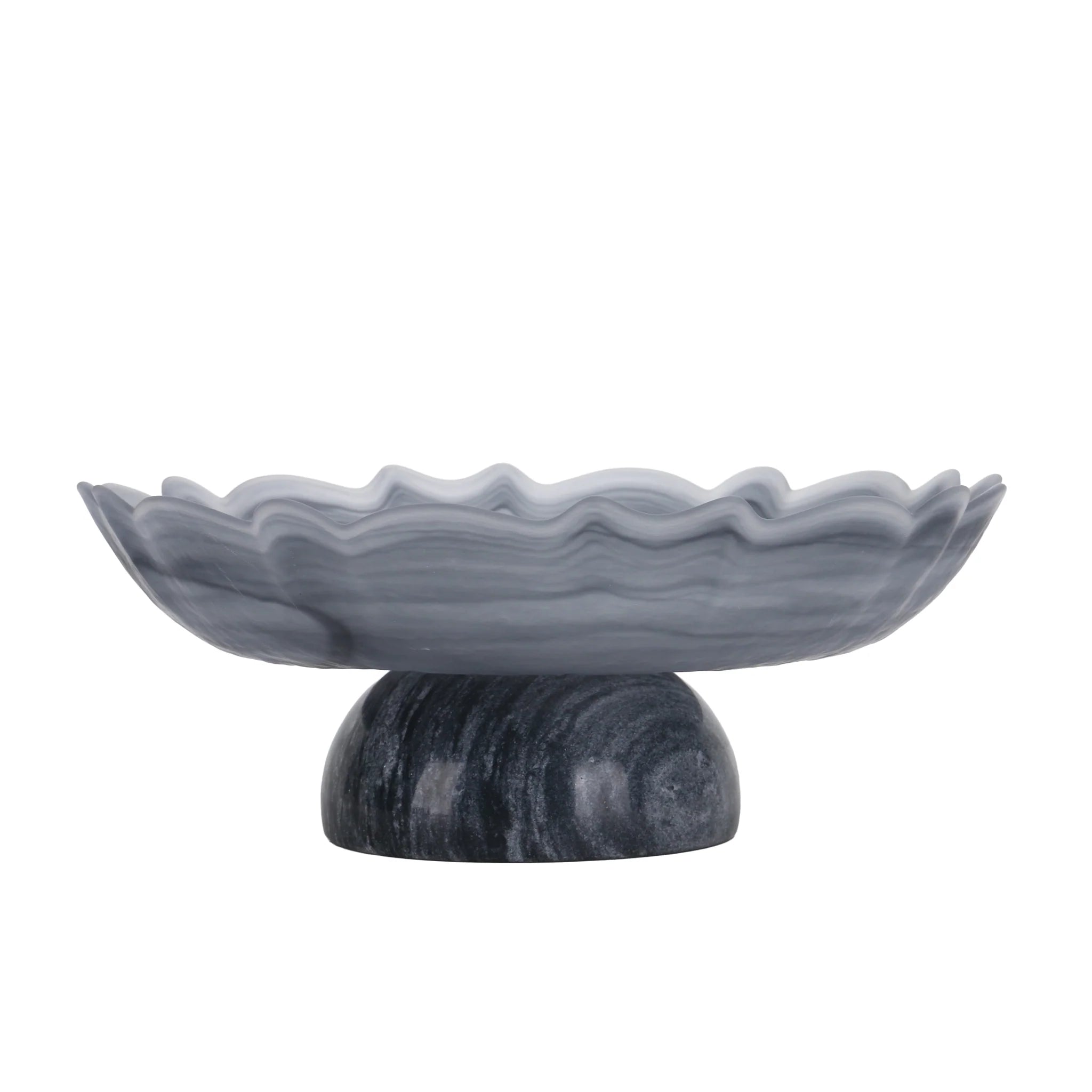 Tidivela Lotus Glass Tray - Grey