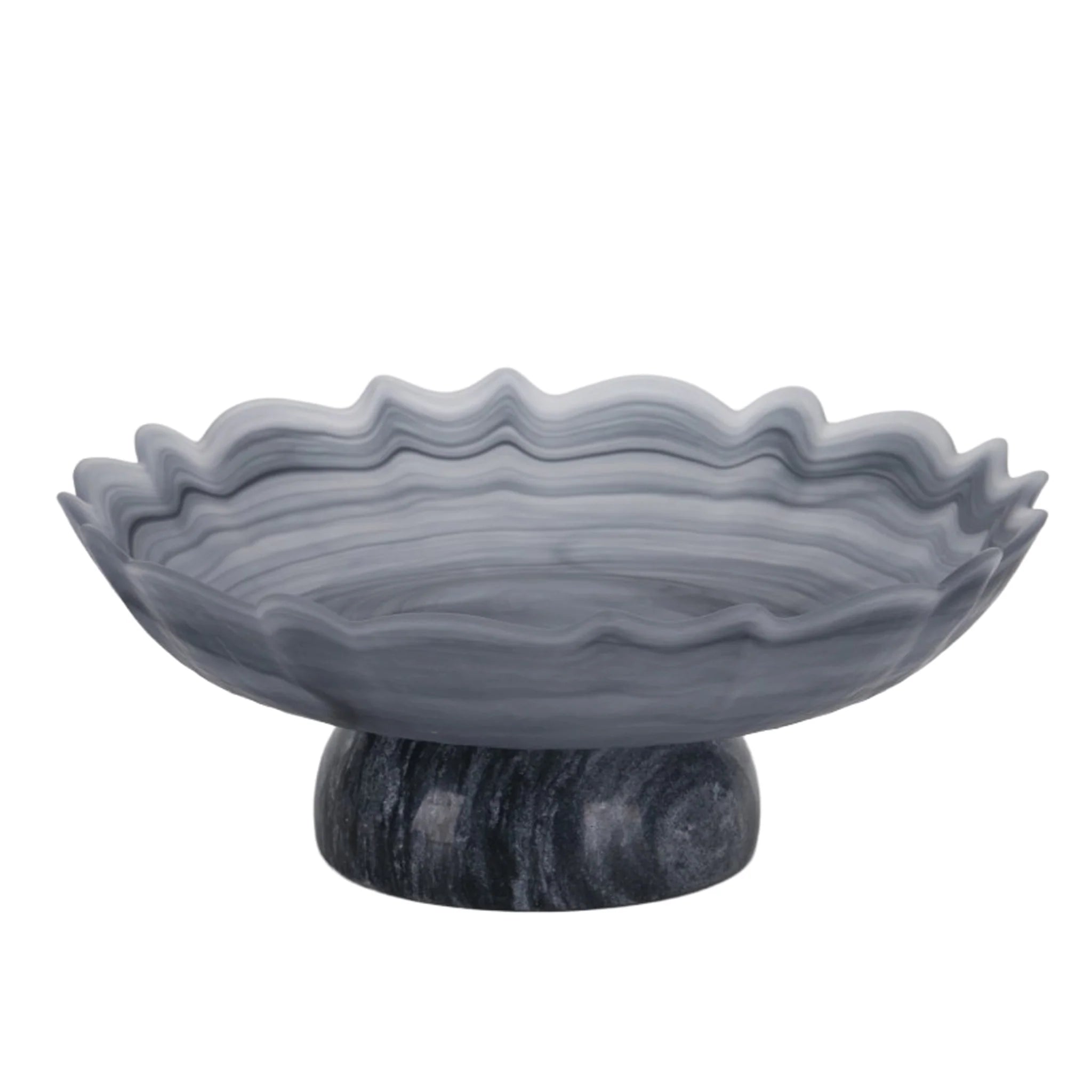 Showcasing Tidivela Lotus Glass Tray - Grey AC10724-KM  by Calibre Furniturs