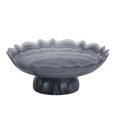 Showcasing Tidivela Lotus Glass Tray - Grey AC10724-KM  by Calibre Furniturs