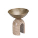 Showcasing Birovela Arc Pedestal Metal Small Tray - Antique Brass AC10726-KM  by Calibre Furniturs