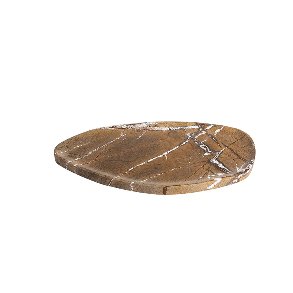 Showcasing Modora Leaf Shaped Marble Plate - Coffee FB-T23003  by Calibre Furniturs