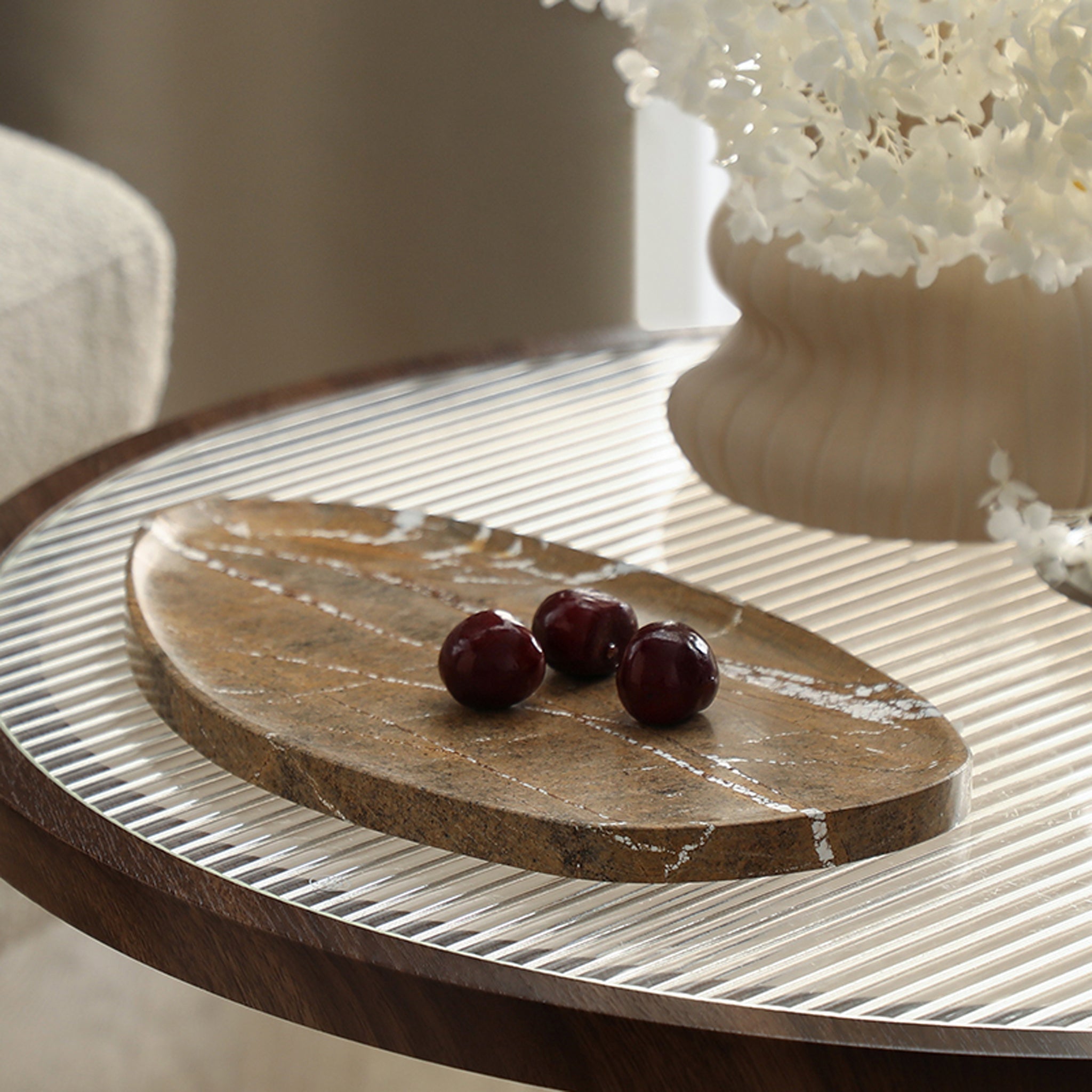 Leaf Shaped Marble Plate - Coffee - image 6