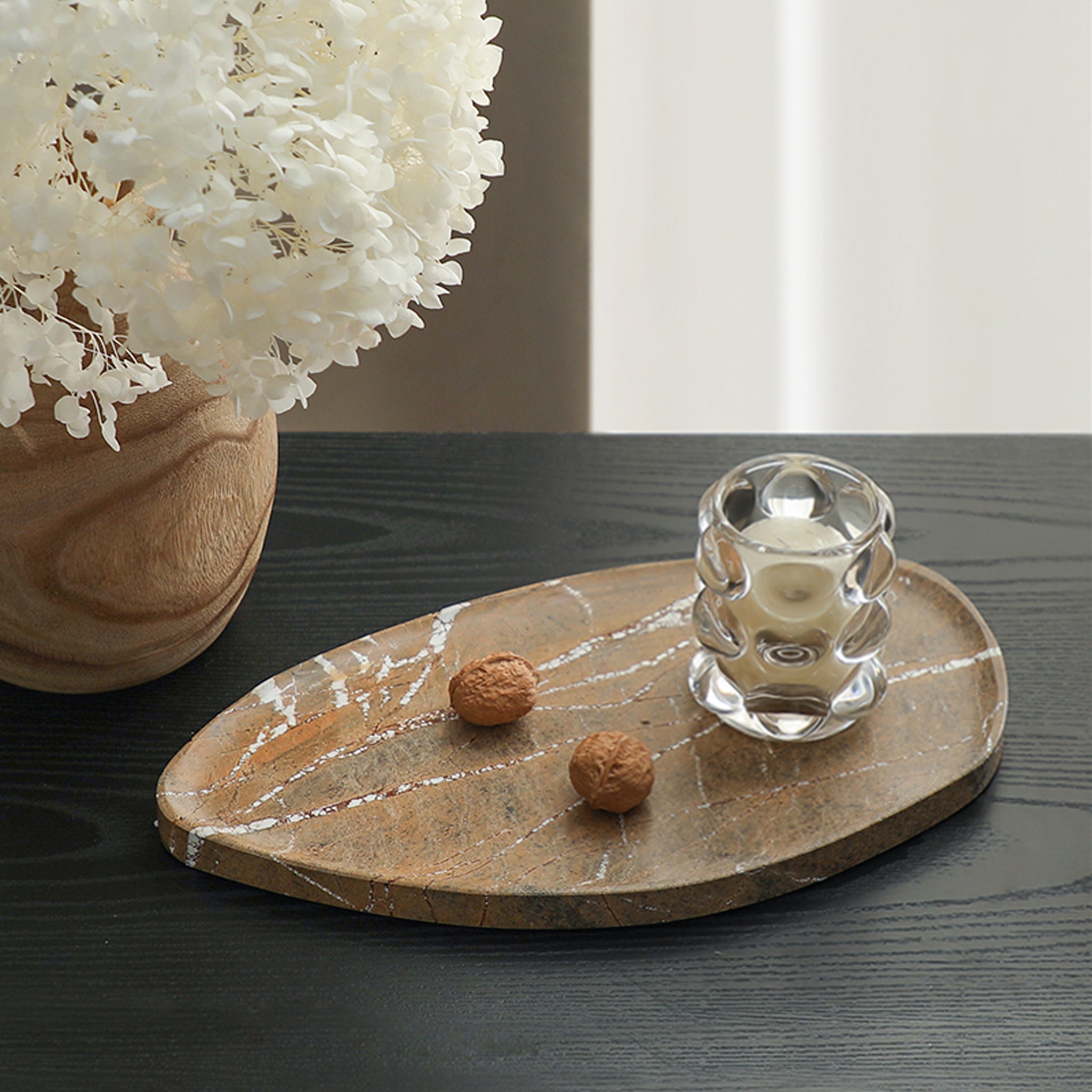Leaf Shaped Marble Plate - Coffee - image 7
